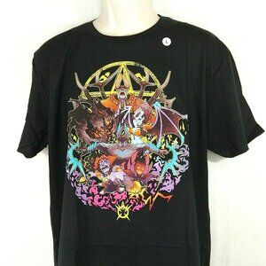 WeLoveFine Foulfell Squad Demon Graphic T-Shirt Size L Black Comicon Gaming NEW